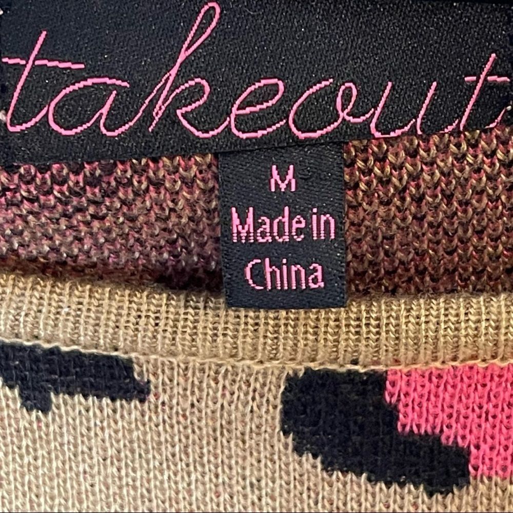 Takeout || Tan Cheetah Print Sweater Dress || Medium - Picture 3 of 4